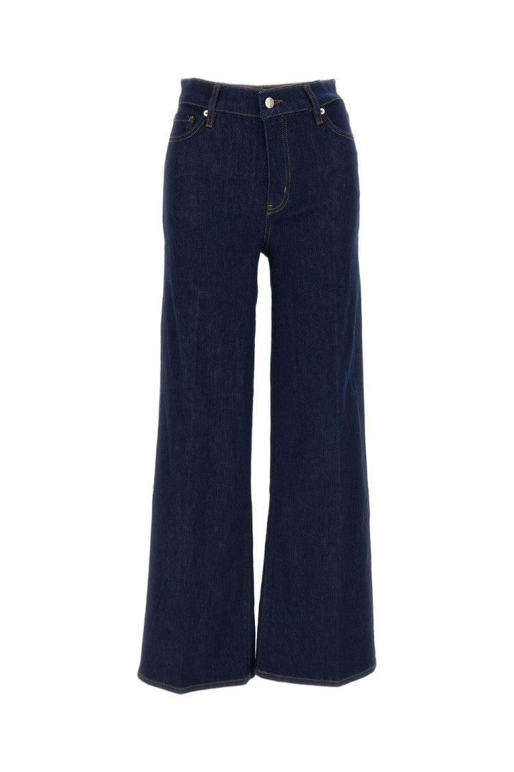 Frame Blue Stretch Cotton Le Slim Palazzo Jeans