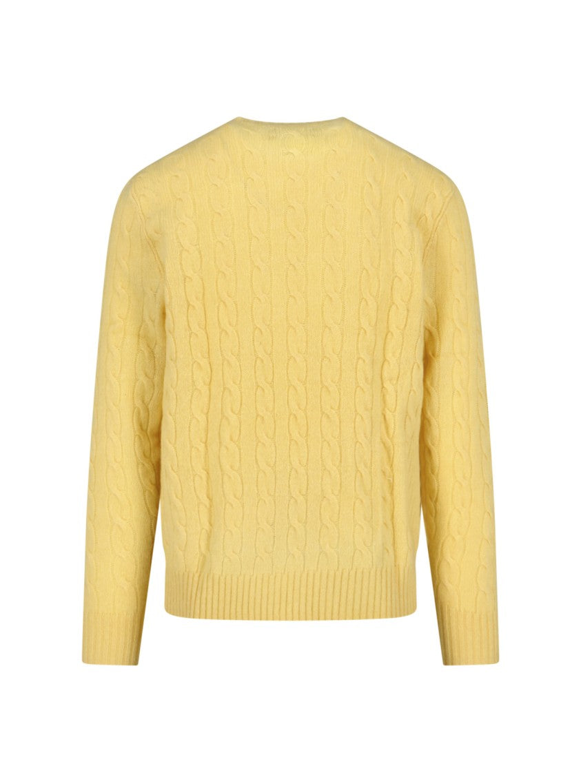 Polo Ralph Lauren Cable-Knit Logo Sweater – Yellow
