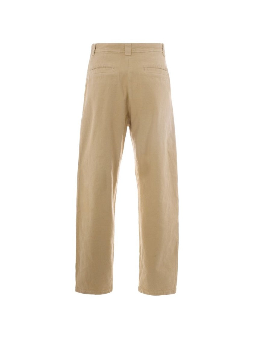A.P.C. Camel Beige Straight Leg Trousers With Button Fastening