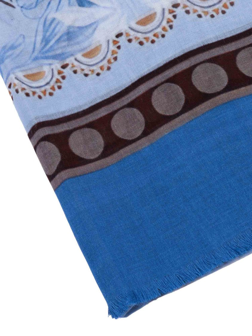 D'aniello Stola Perla Floral Fringed Scarf