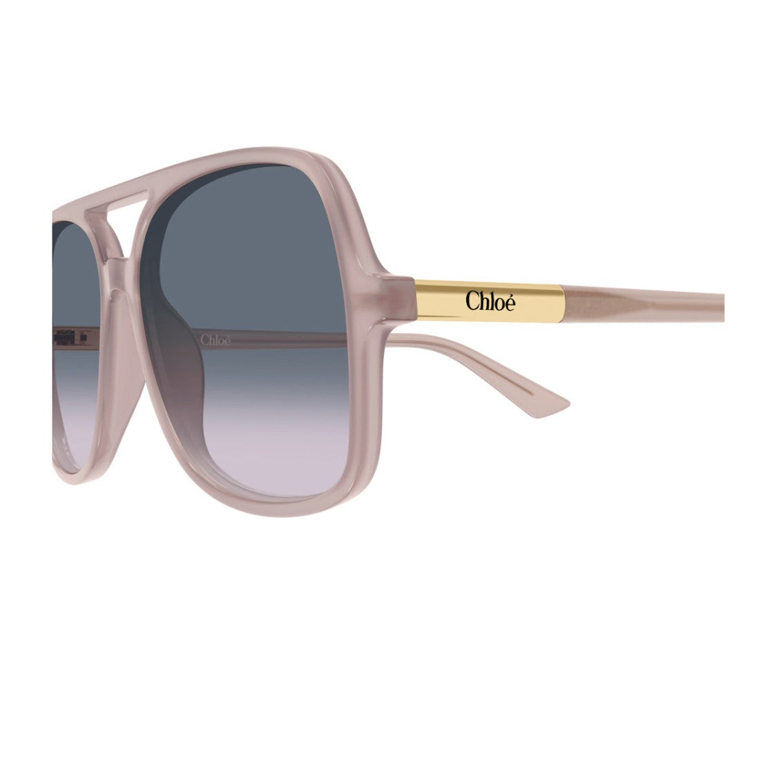 Chloé Beige Ch0364s Oversized Acetate Aviator Sunglasses