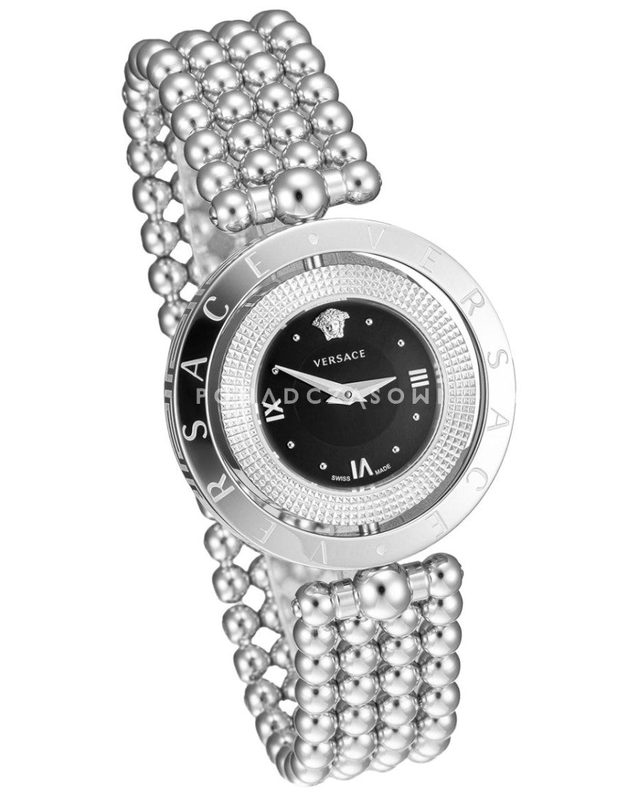 Versace Versace Eon Quartz Watch With Black Dial And Stainless Steel Bracelet