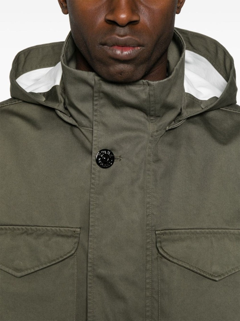 Stone Island Tailored Green Parka With Hood