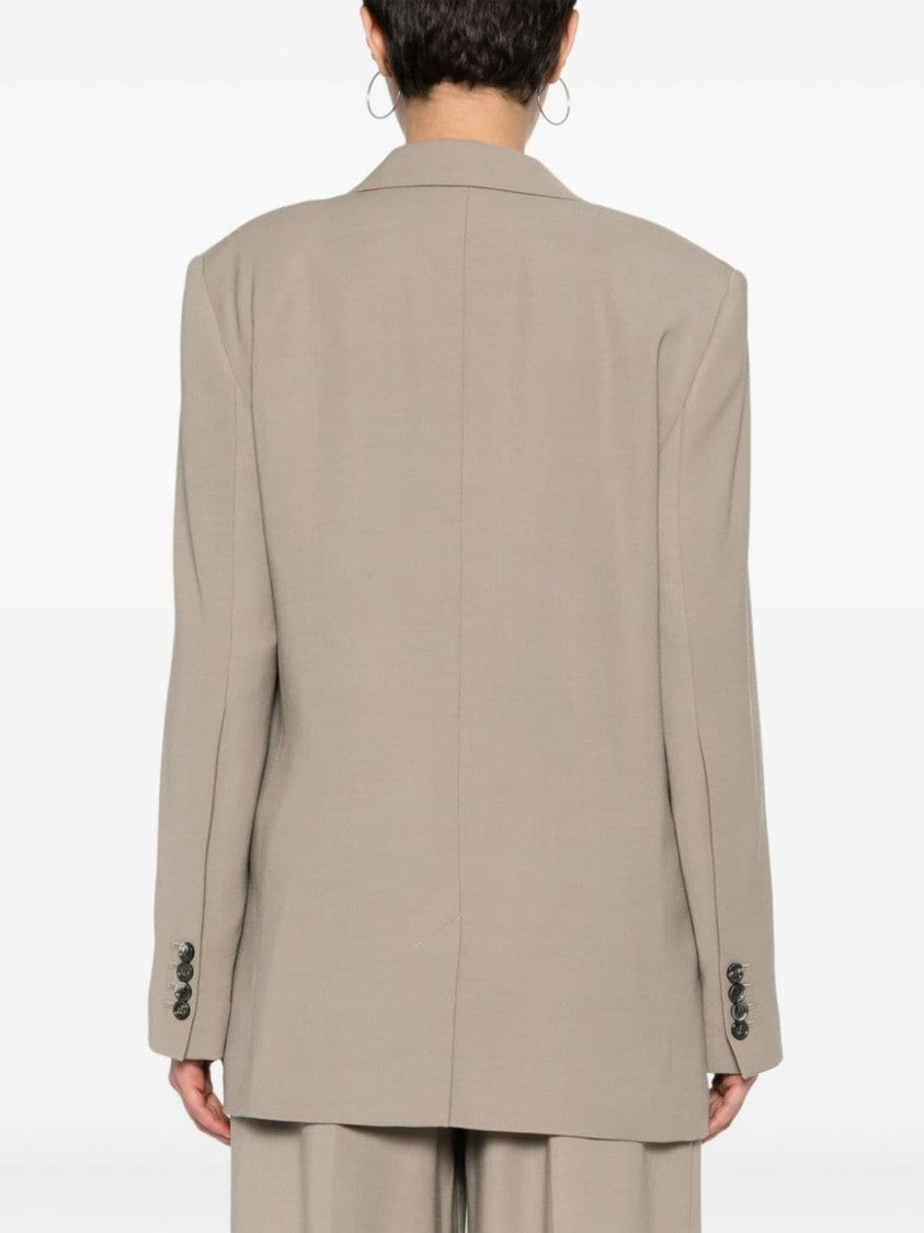 Ami Taupe Brown Single-Breasted Blazer
