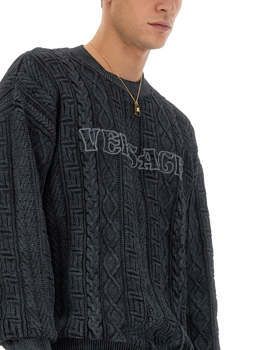 Versace Knit With Greek Braid Work