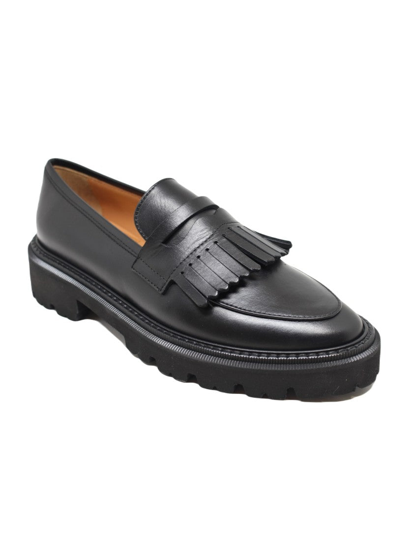 Via Roma 15 Fringe Detail Leather Moccasin With Cushioned Interior