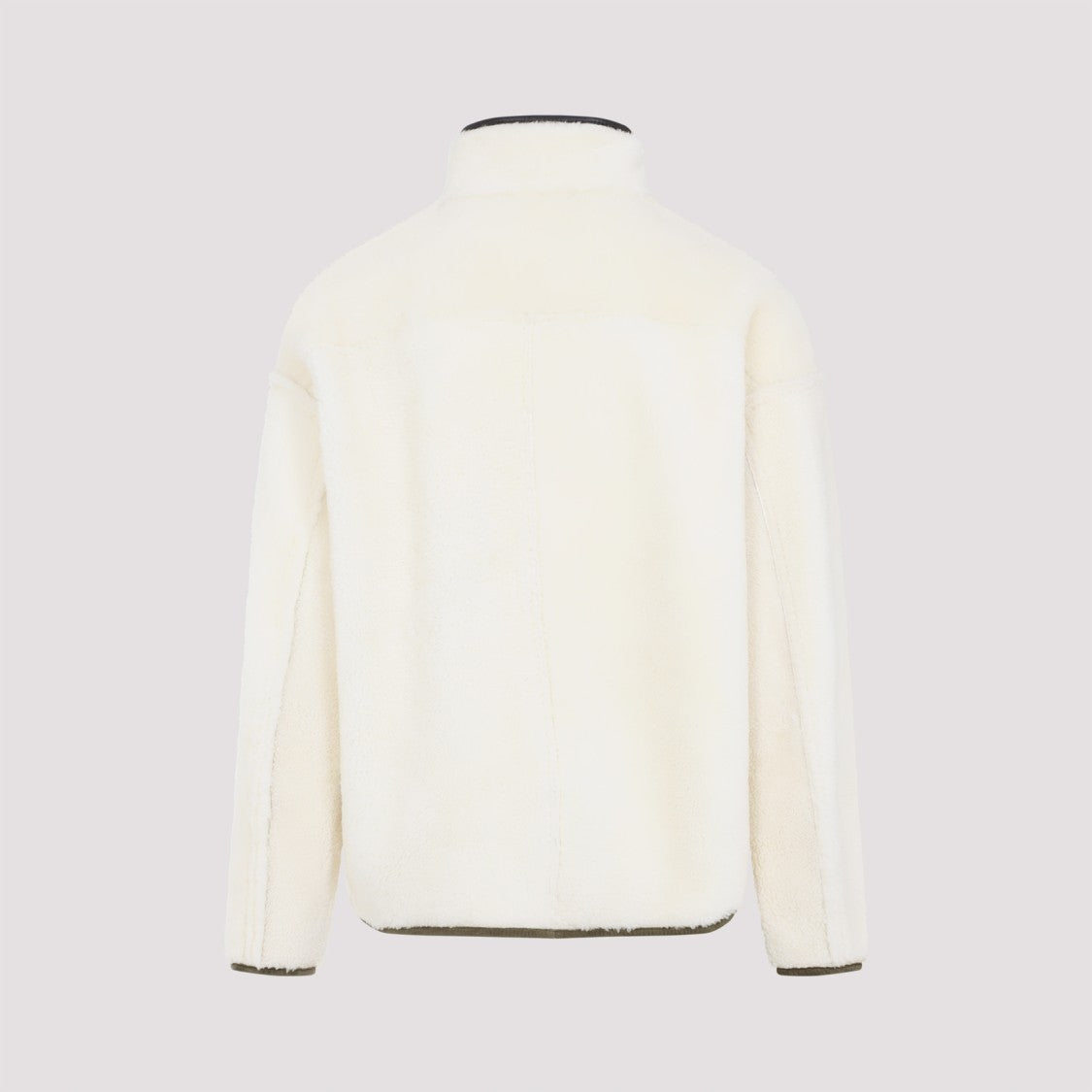 Marni Soft Plush White Jacket With High Collar