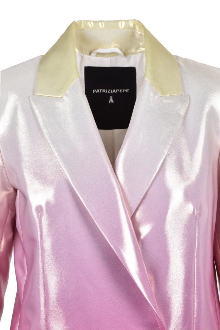 Patrizia Pepe Metal Double-Breasted Jacket - Yellow/Pink