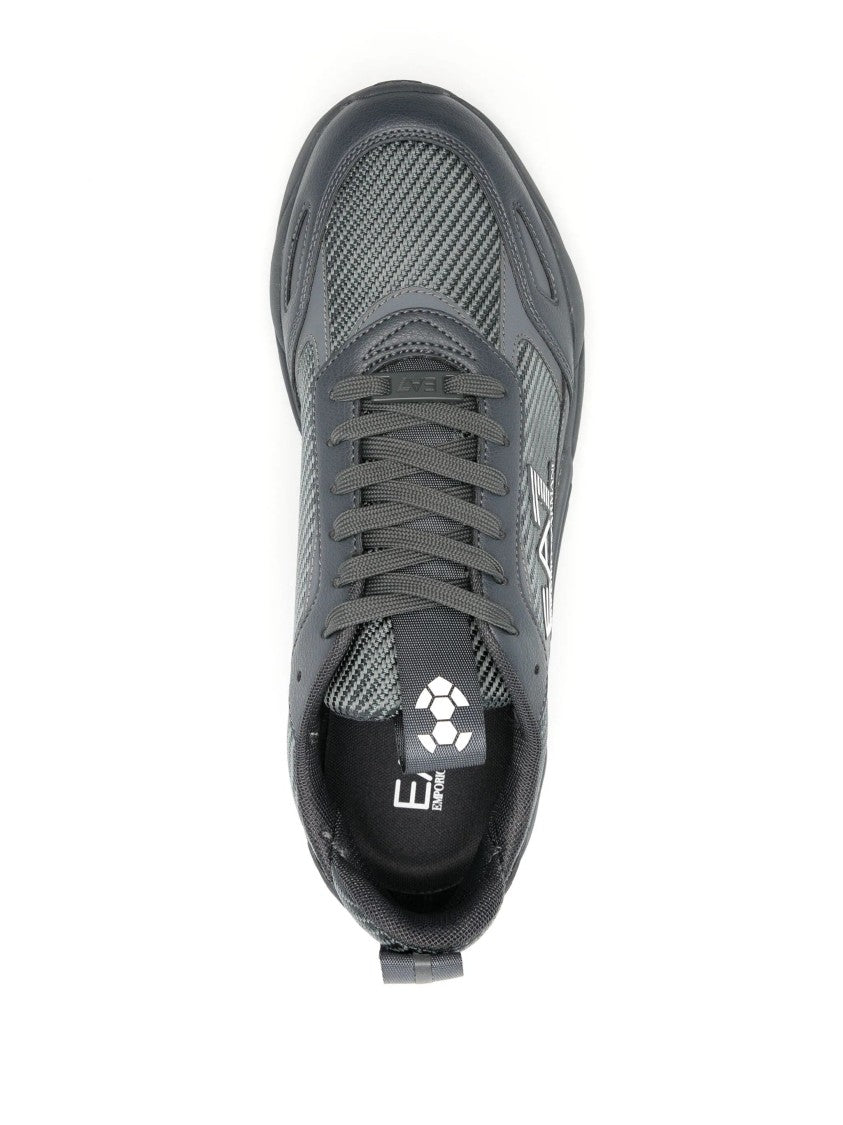 Ea7 Emporio Armani Textured Nylon Trainers With Rubber Sole
