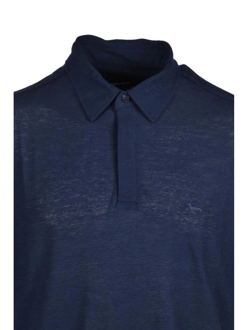 Harmont&Blaine Cotton Embroidered Logo Short-Sleeve Polo Shirt