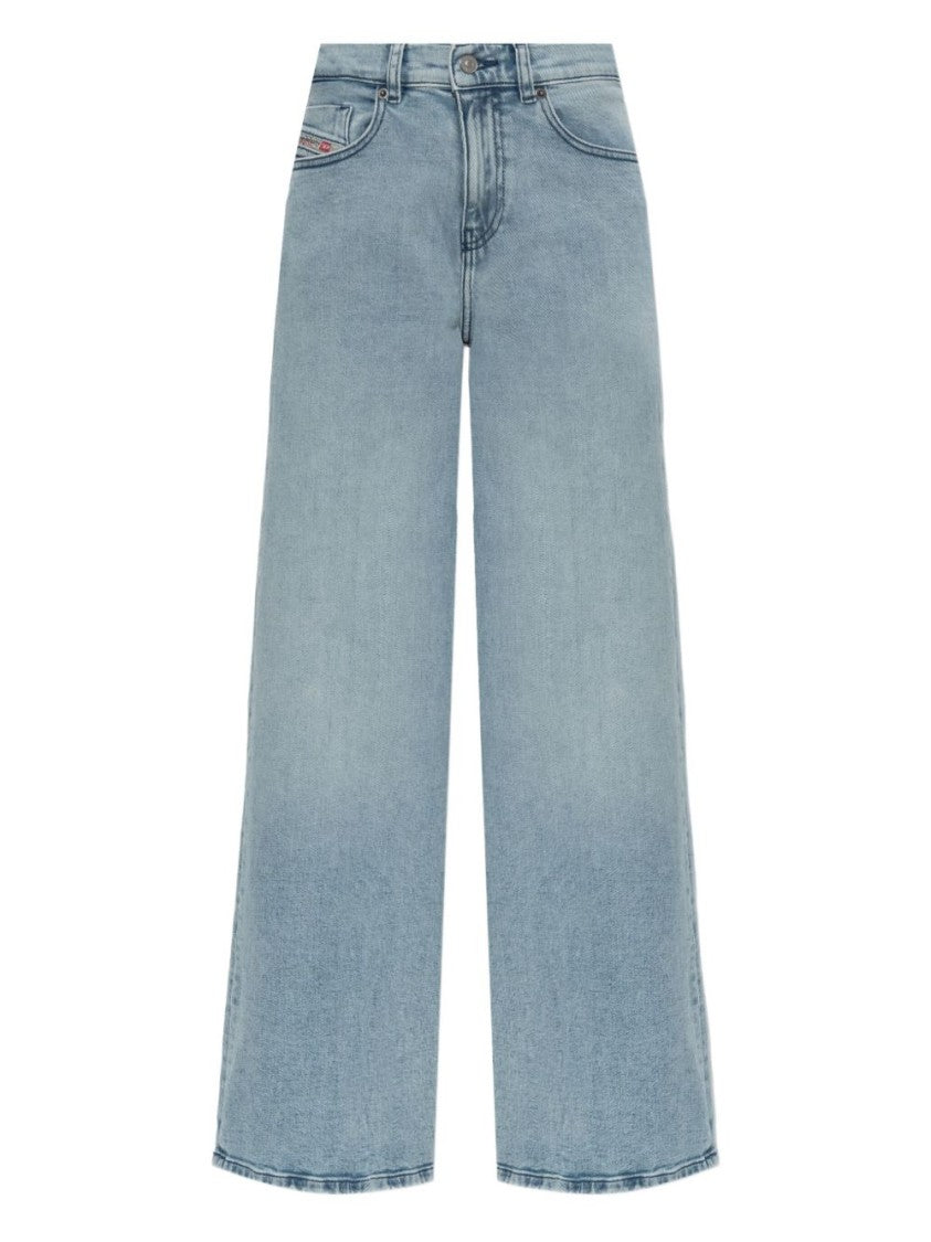 Diesel Light Blue Logo Patch Denim Jeans