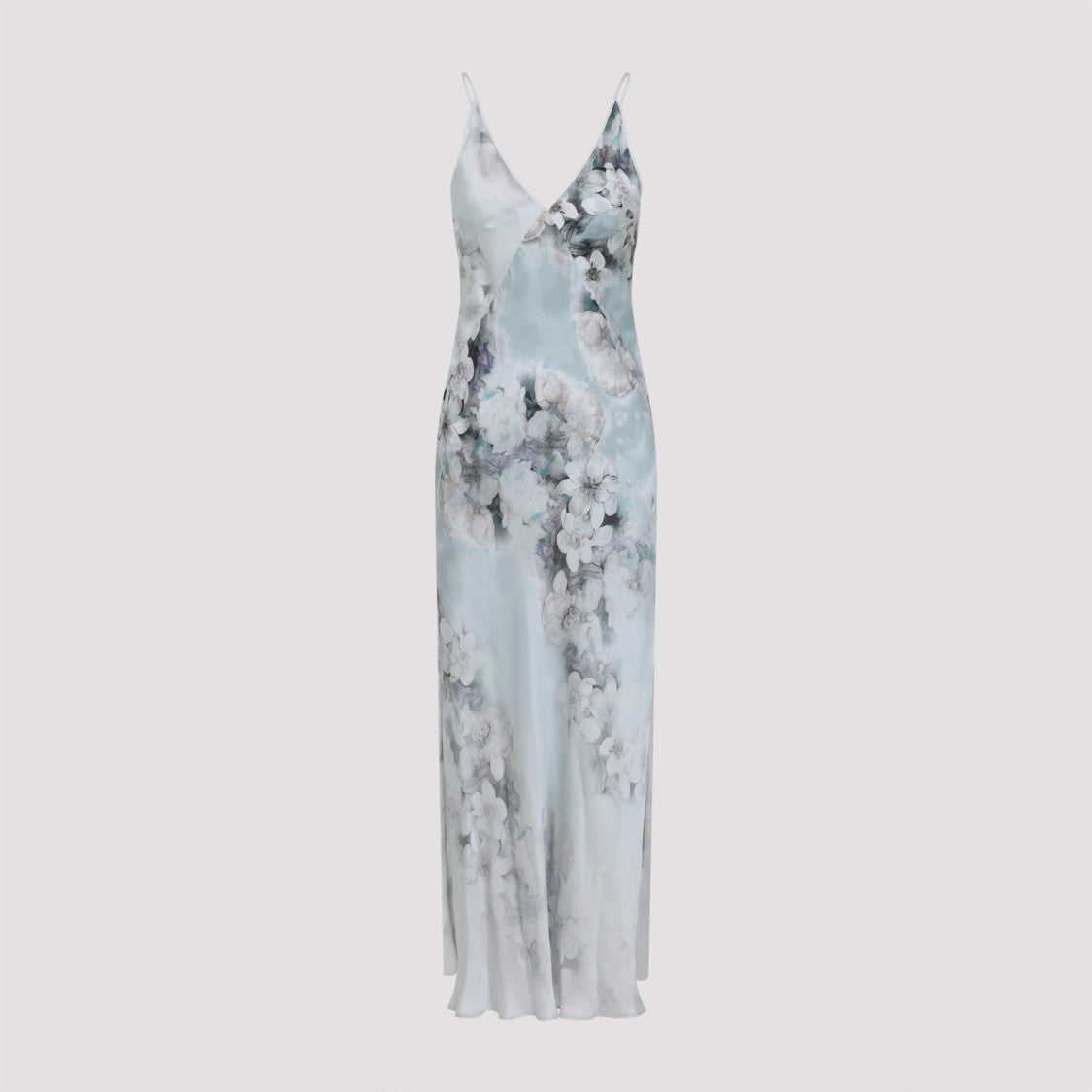 Alberta Ferretti Printed Light Blue Viscose Evening Dress