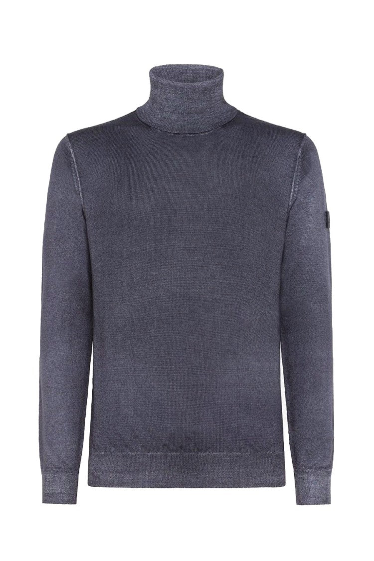 Peuterey Classic Turtleneck Knitwear Ribbed Cuffs Patch