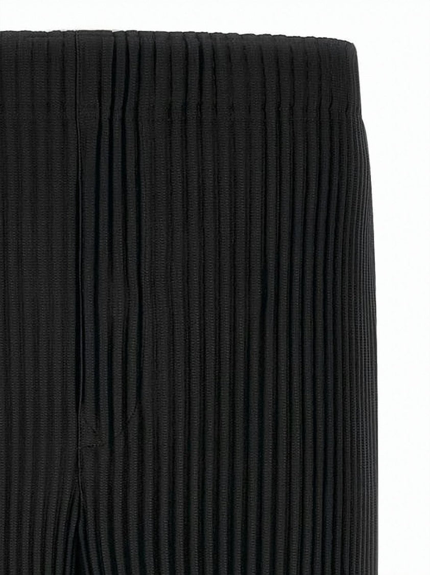 Homme Plissé Issey Miyake Pleated Black Straight-Leg Pants