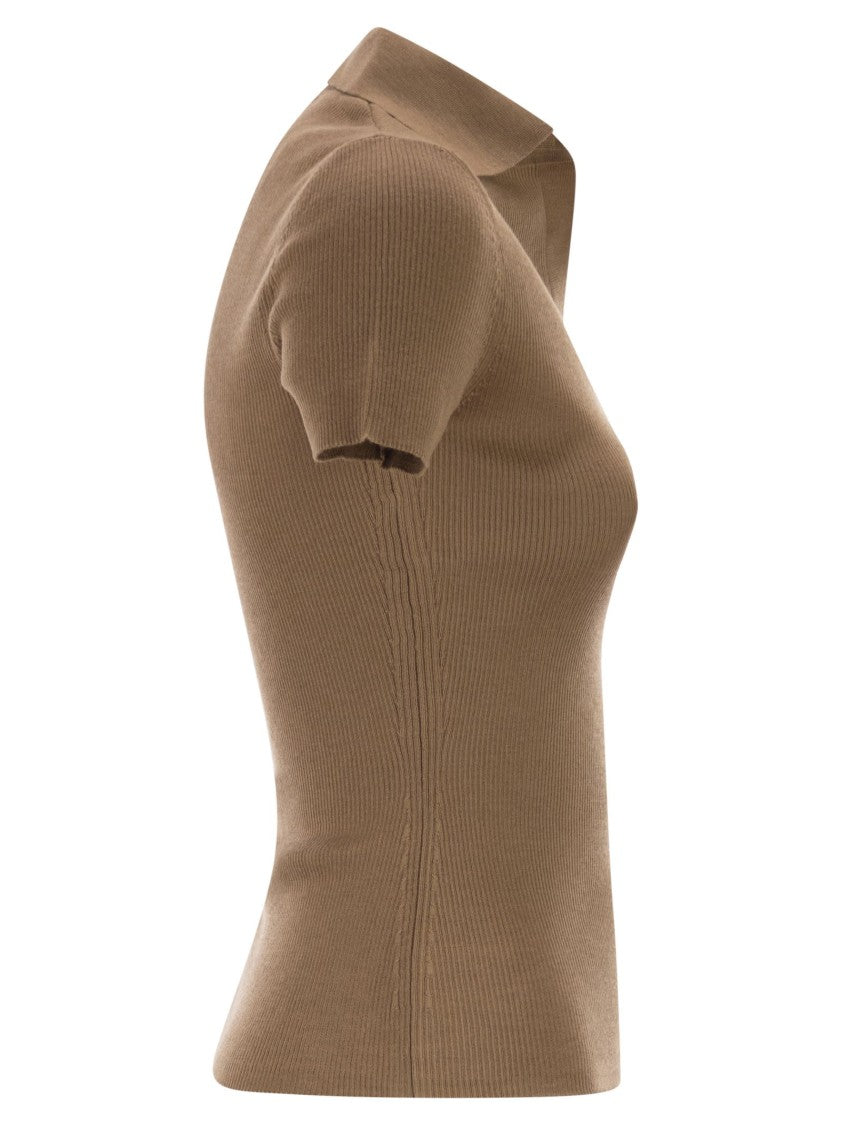 Max Mara Mxmalbero - Ribbed Wool Polo Shirt