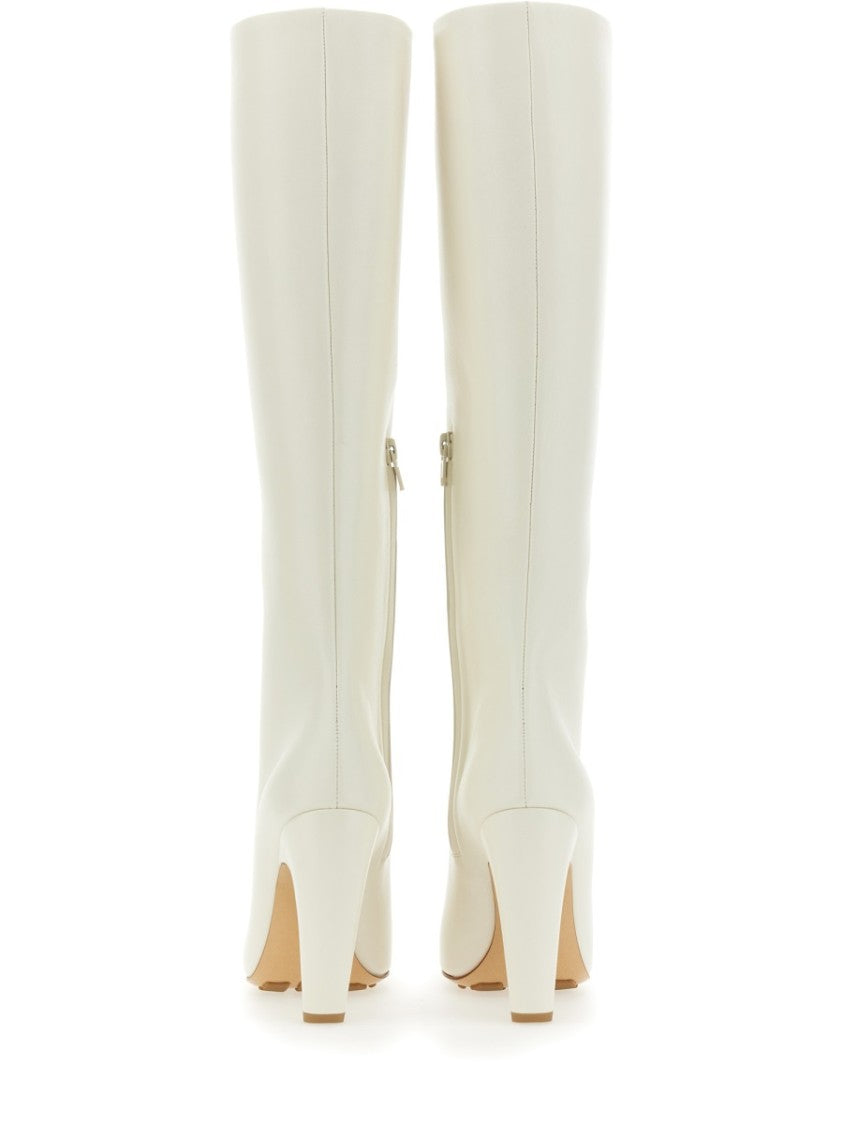 Bottega Veneta Knee-High Leather Boots With Elegant Silhouette