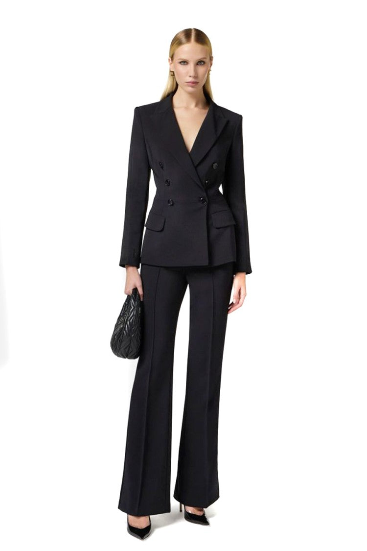 Elisabetta Franchi Tailored Double-Breasted Blazer With Flared Trousers