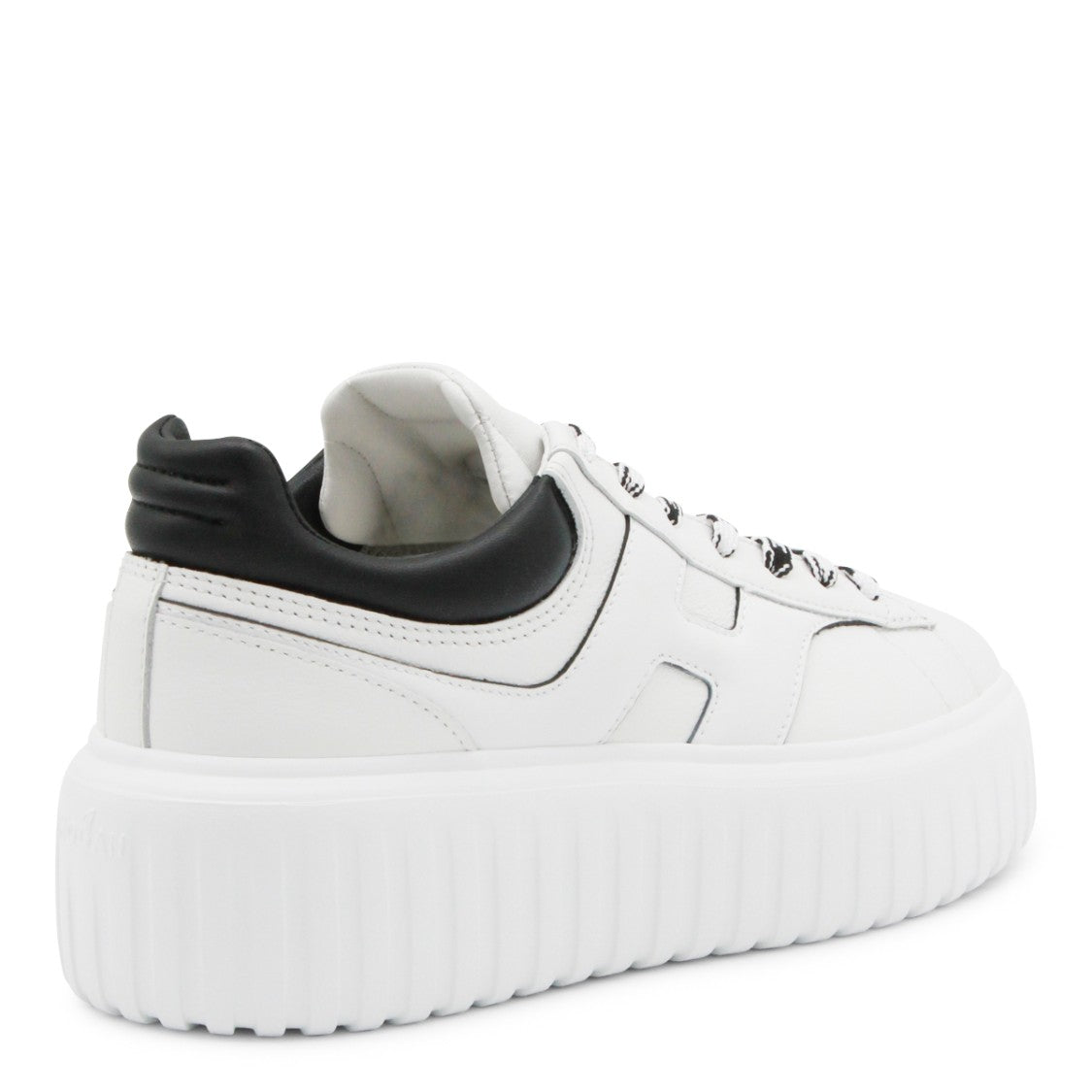 Hogan White And Black Leather Sneakers