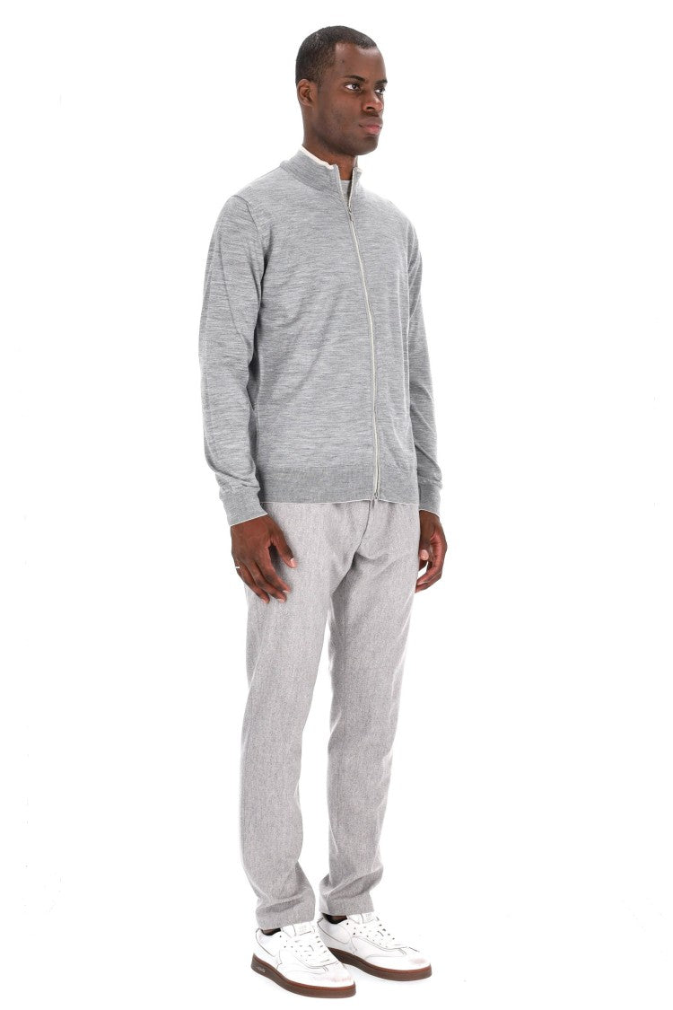 Eleventy Wool-Silk Full-Zip Sweater