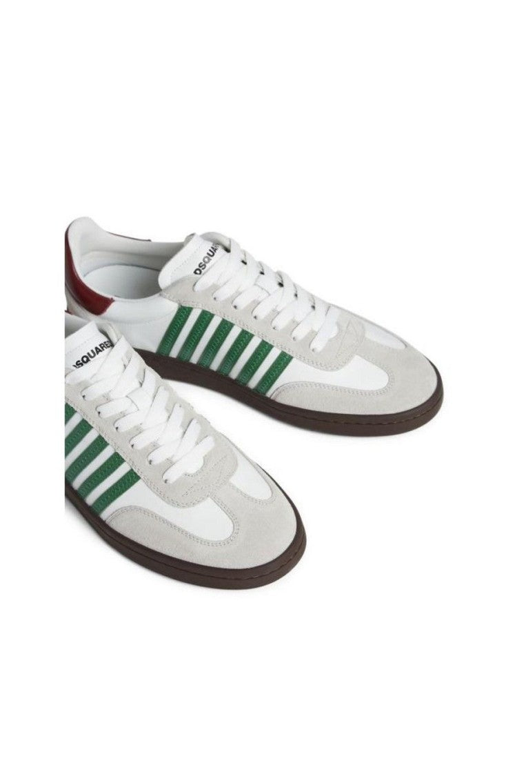 Dsquared2 White Leather-Suede Boxer Sneakers