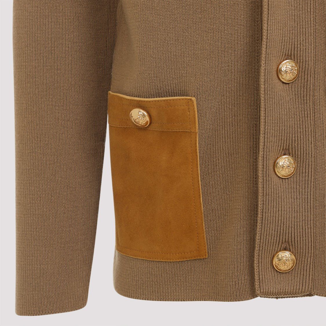 Valentino Light Brown Virgin Wool Cardigan