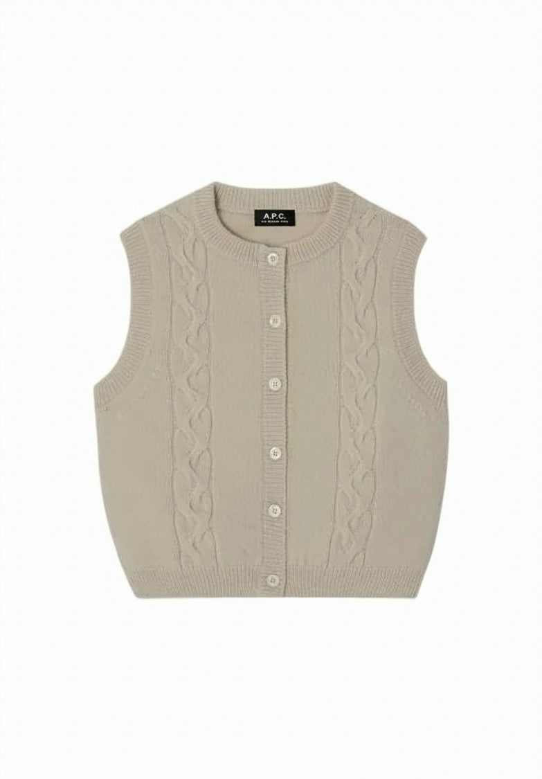 A.P.C. Cropped Cable Knit Vest