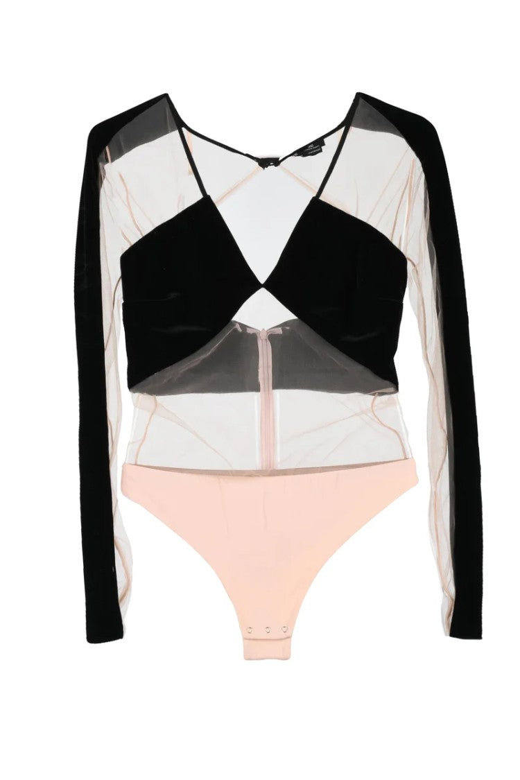 Elisabetta Franchi Polyester Stretch Bodysuit - Black