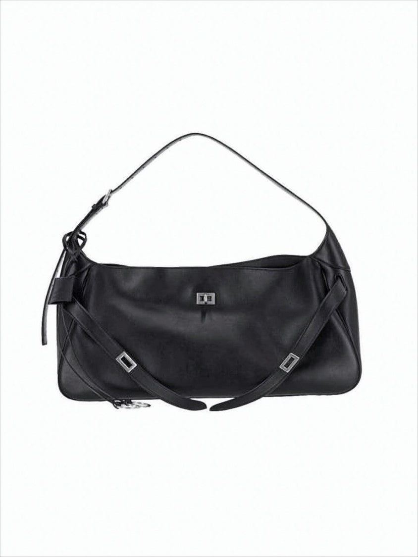 Balenciaga Calf Leather Minimalist Black Shoulder Bag