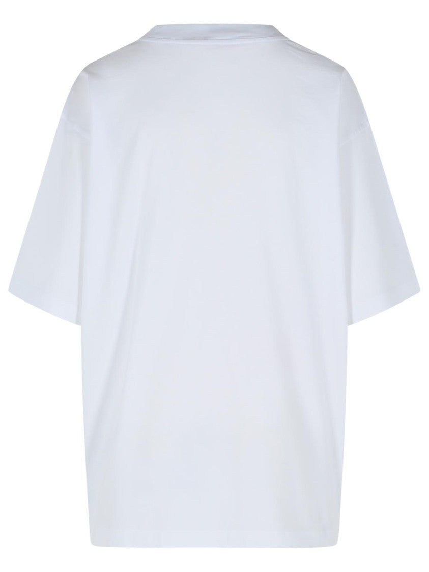Marni White Cotton T-Shirt With Tulip Print