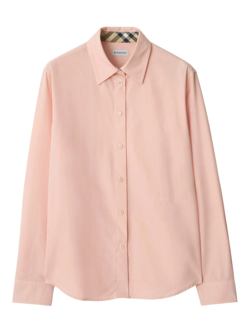 Burberry Pastel Pink Equestrian Knight Cotton Poplin Shirt