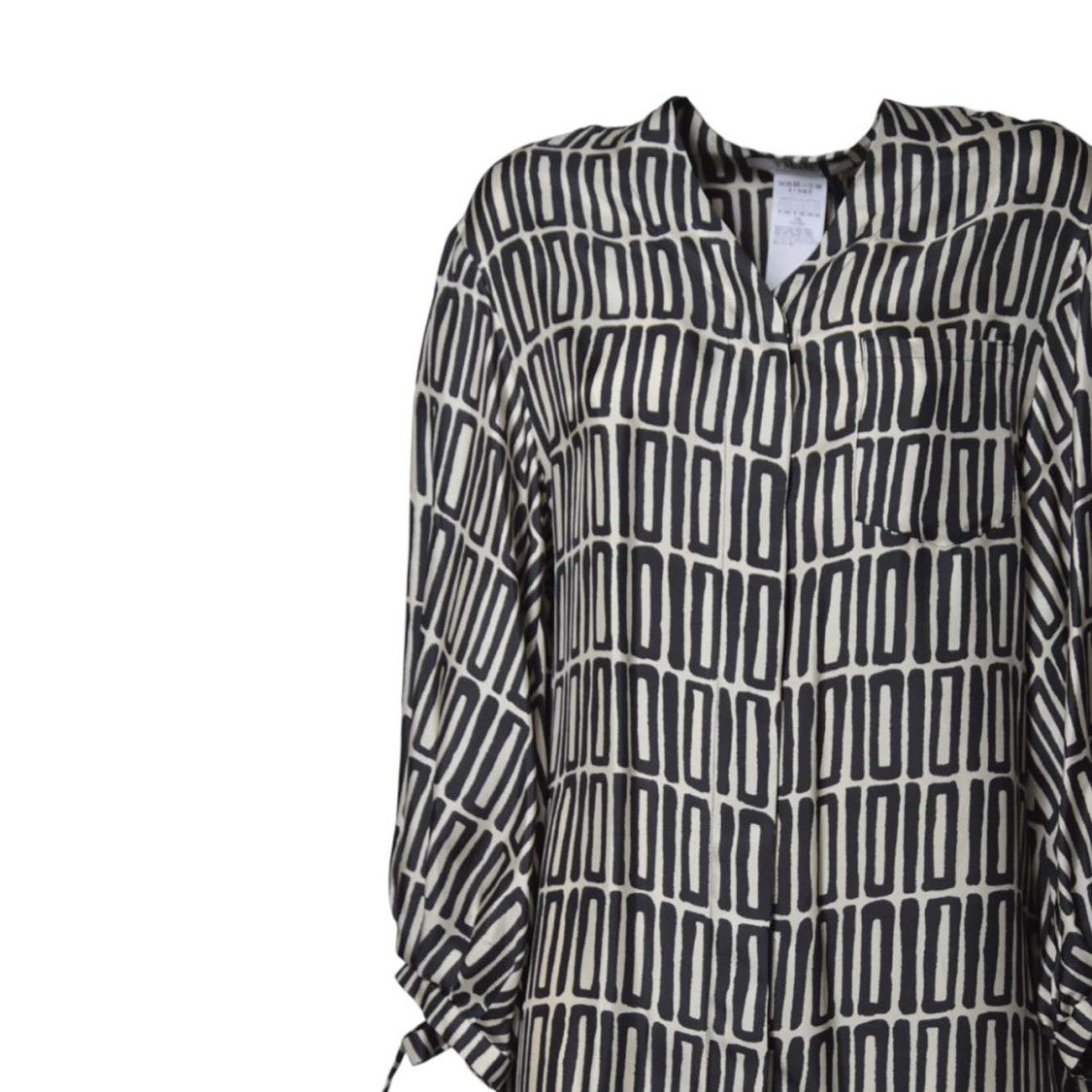 Max Mara Relaxed Midi Dress With Geometric Pattern And Button-Down Front