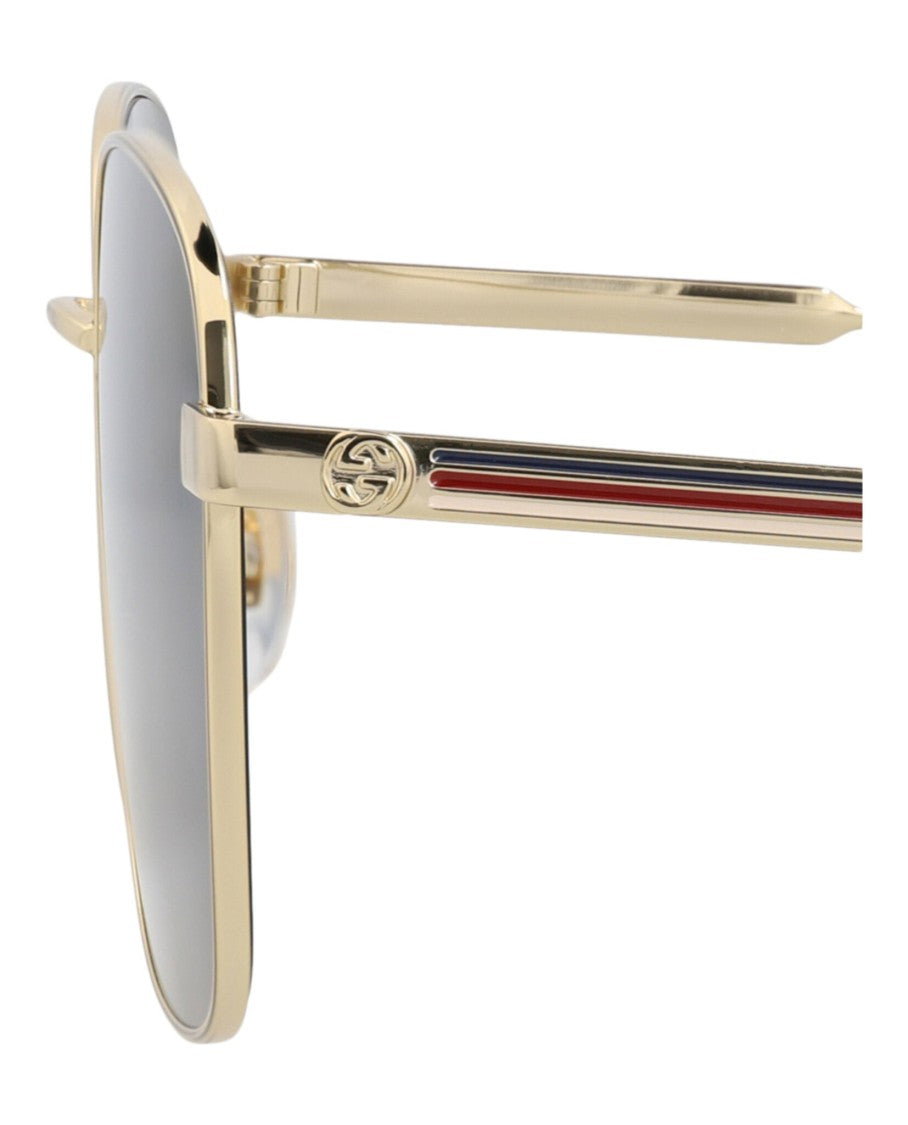 Gucci Square-Frame Metal Sunglasses