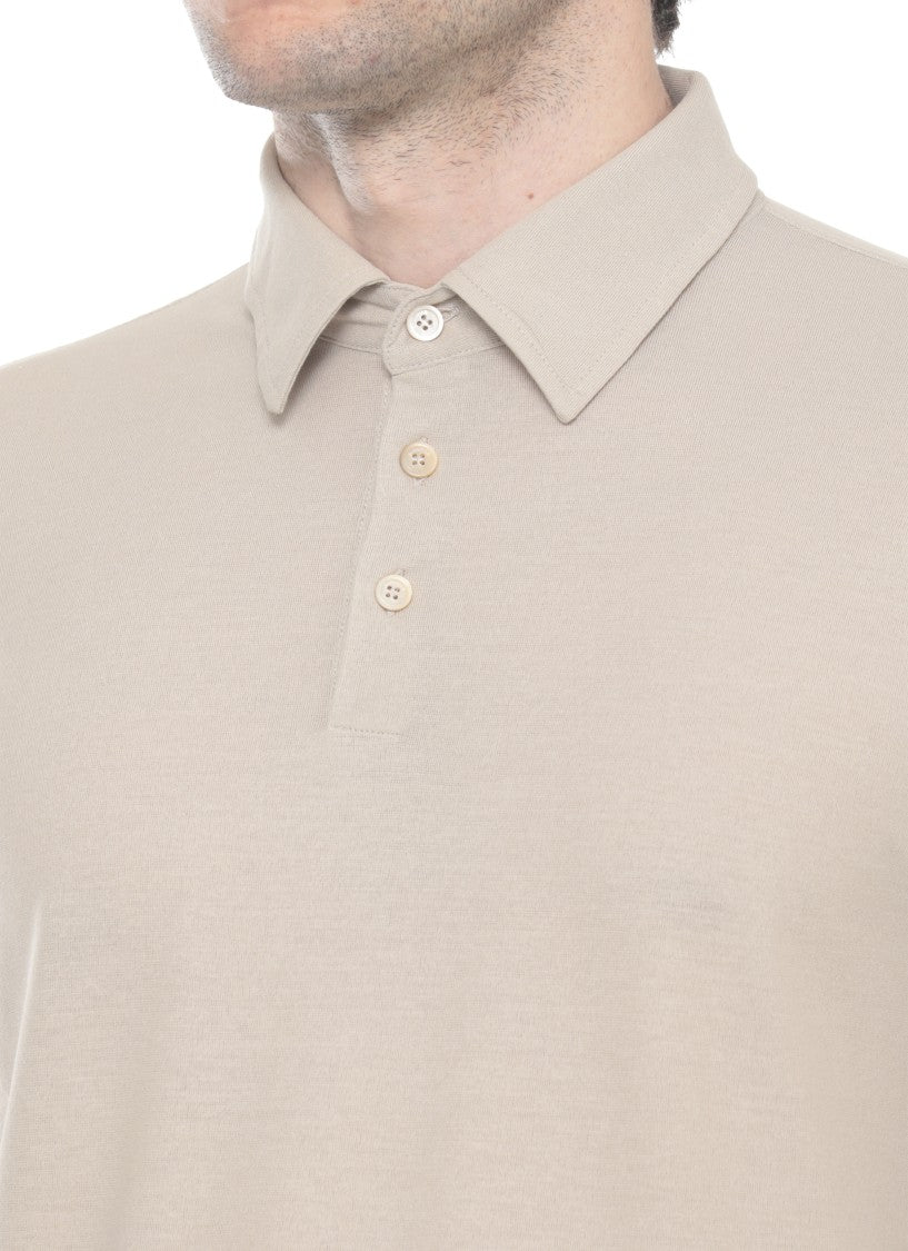 Zanone Beige Two Buttons Polo Shirt