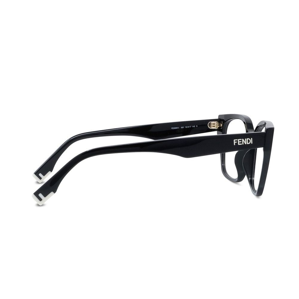 Fendi Way Rectangular Black Acetate Eyeglasses