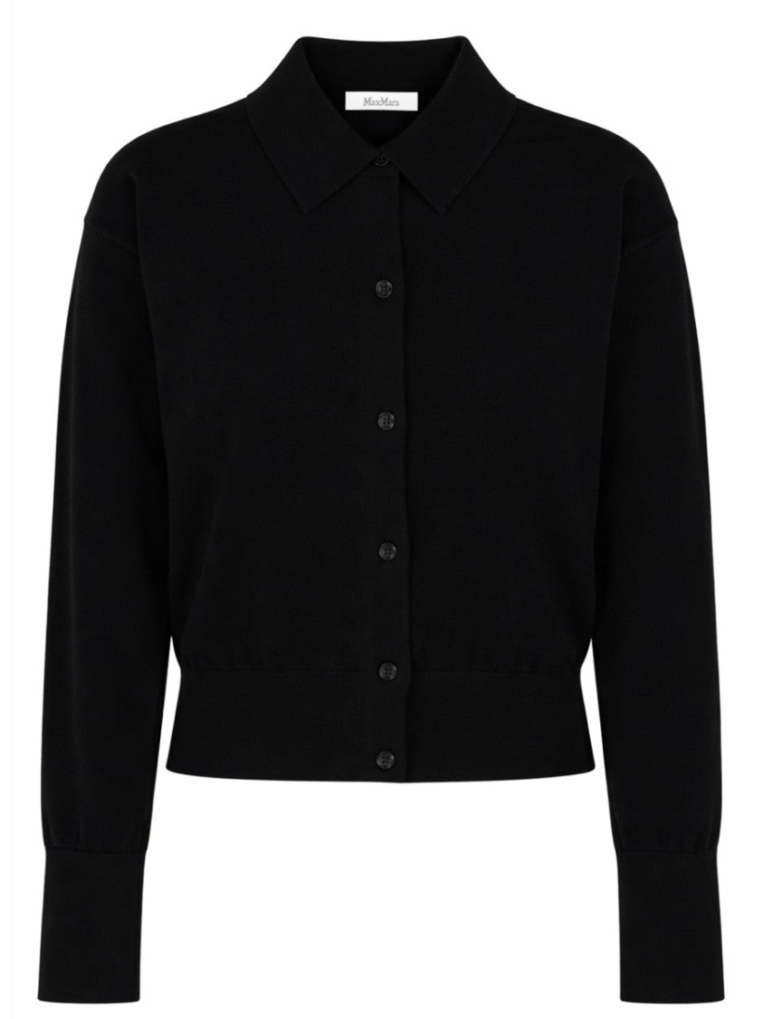 Max Mara Cropped Cardigan With Classic Collar And Button-Down Front