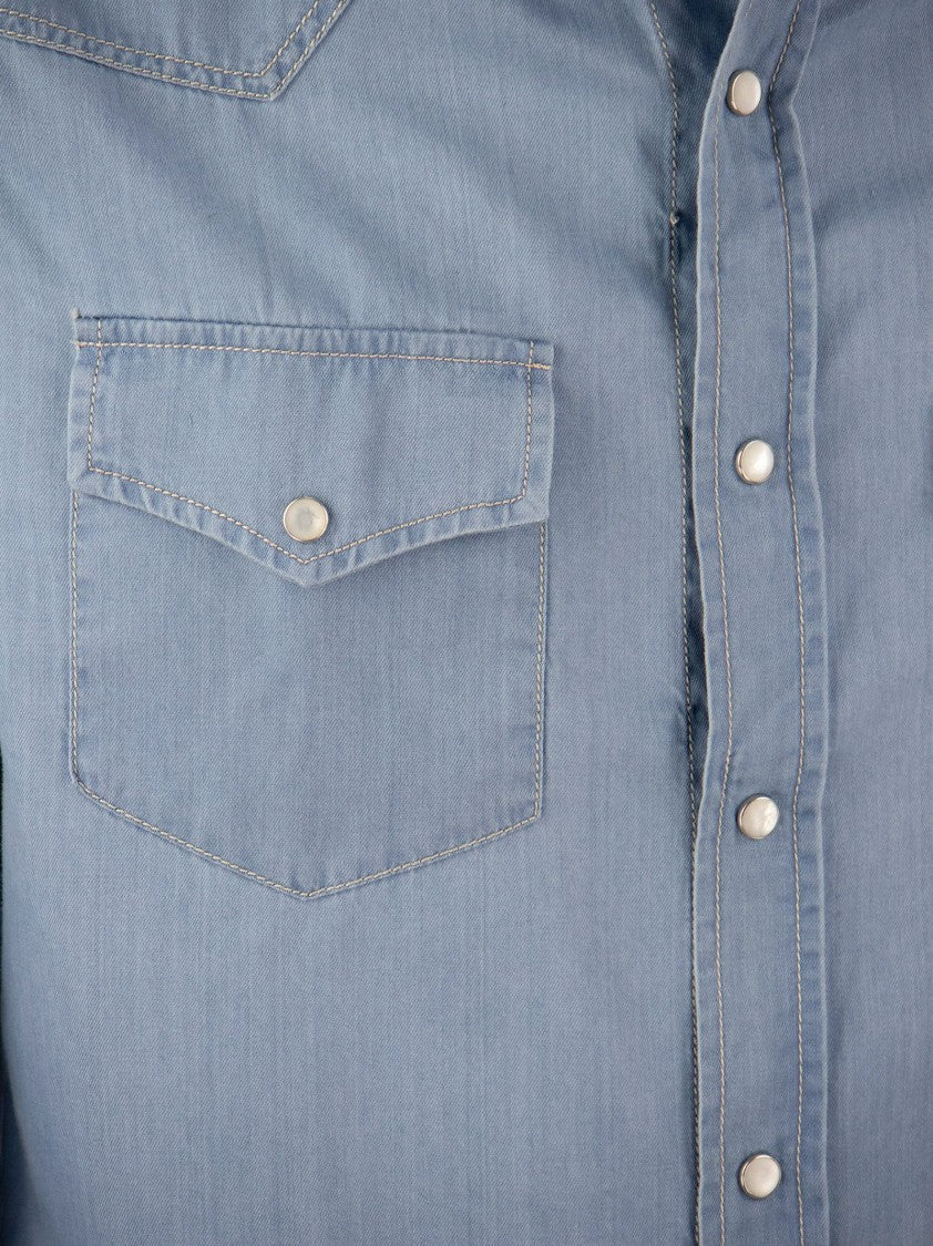 Brunello Cucinelli Lightweight Denim Leisure Fit Shirt