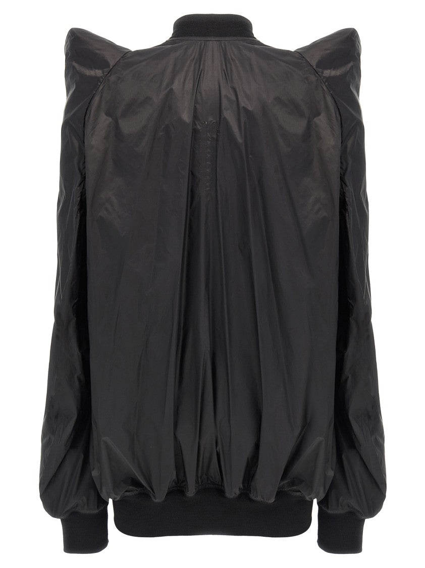 Rick Owens Lightweight Nylon Jacket With Ribbed Knit Details