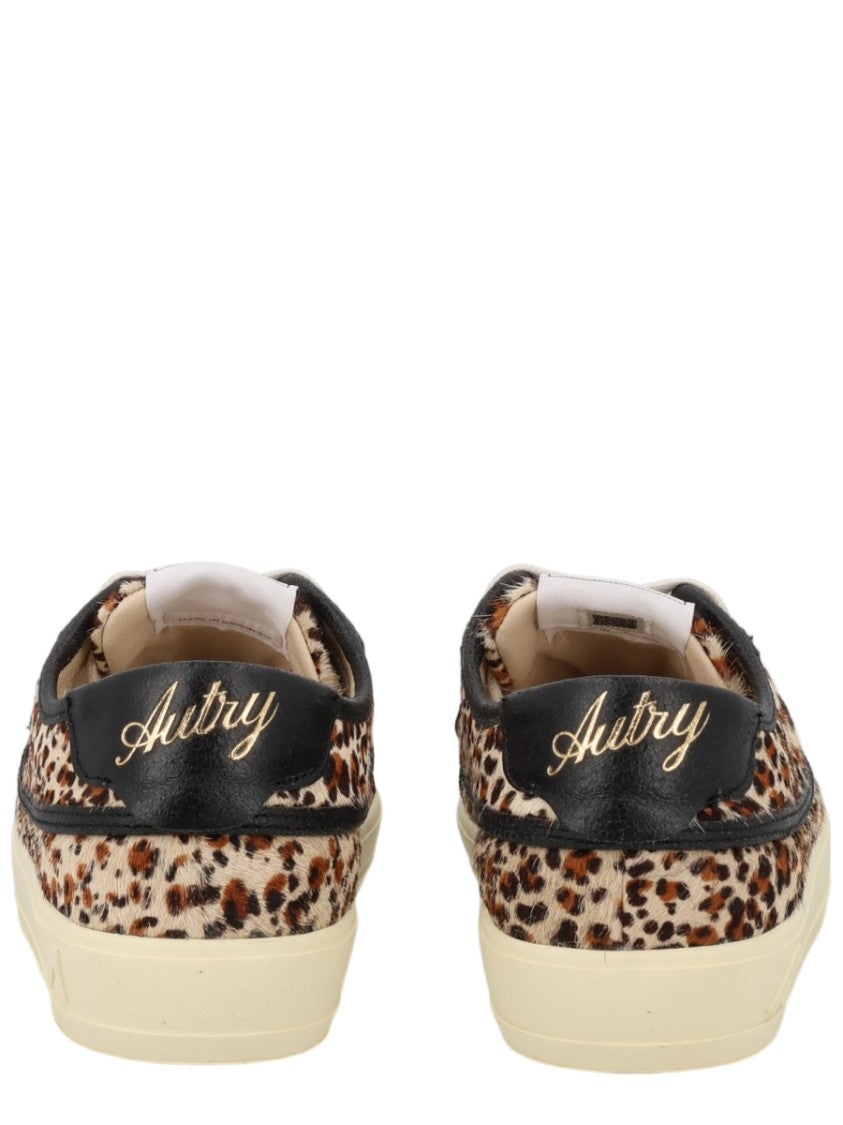 Autry Leopard Print Low-Top Sneakers With Cream Accents