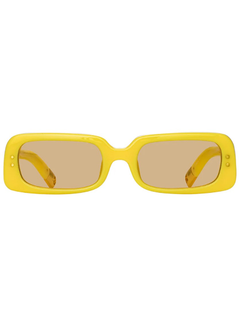 Jacquemus Bold Yellow Acetate Sunglasses With Rectangular Frame