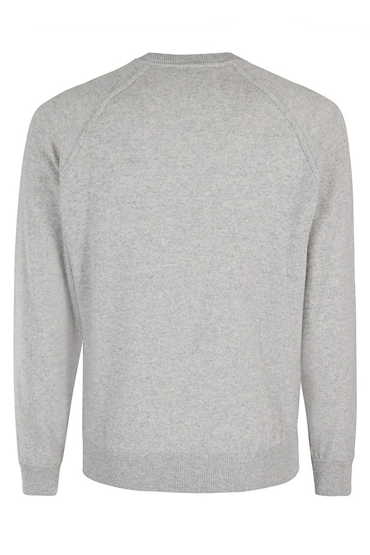 Filippo De Laurentiis Light Gray Wool & Cashmere Raglan Crewneck Sweater