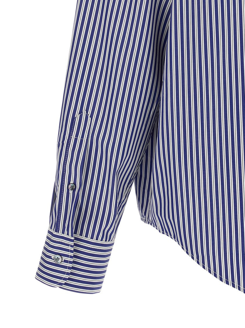 Ami Boxy Striped Cotton Poplin Shirt With 'Ami De Coeur' Embroidery