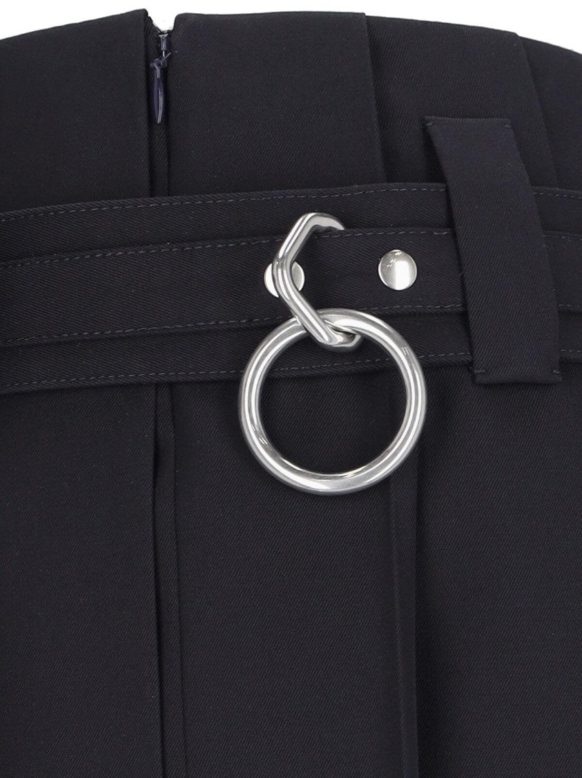 Prada Logo Midi Skirt – Navy