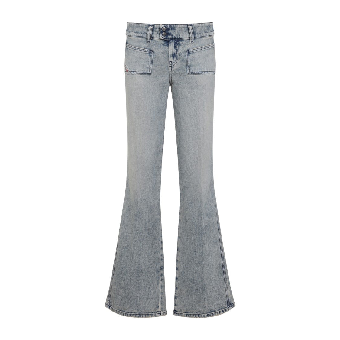 Diesel High-Waisted Flared Light Blue Jeans With Distressed Detailing
