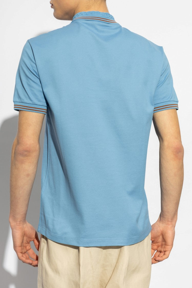 Versace Classic Blue Cotton Polo Shirt