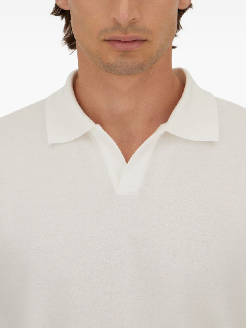 Herno White Cotton Minimalist Polo Shirt