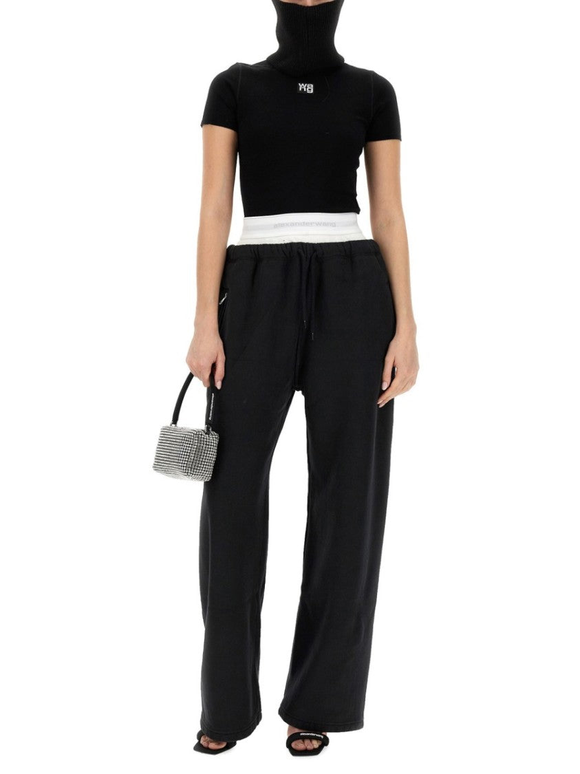 T By Alexander Wang Relaxed Black Wide-Leg Pants