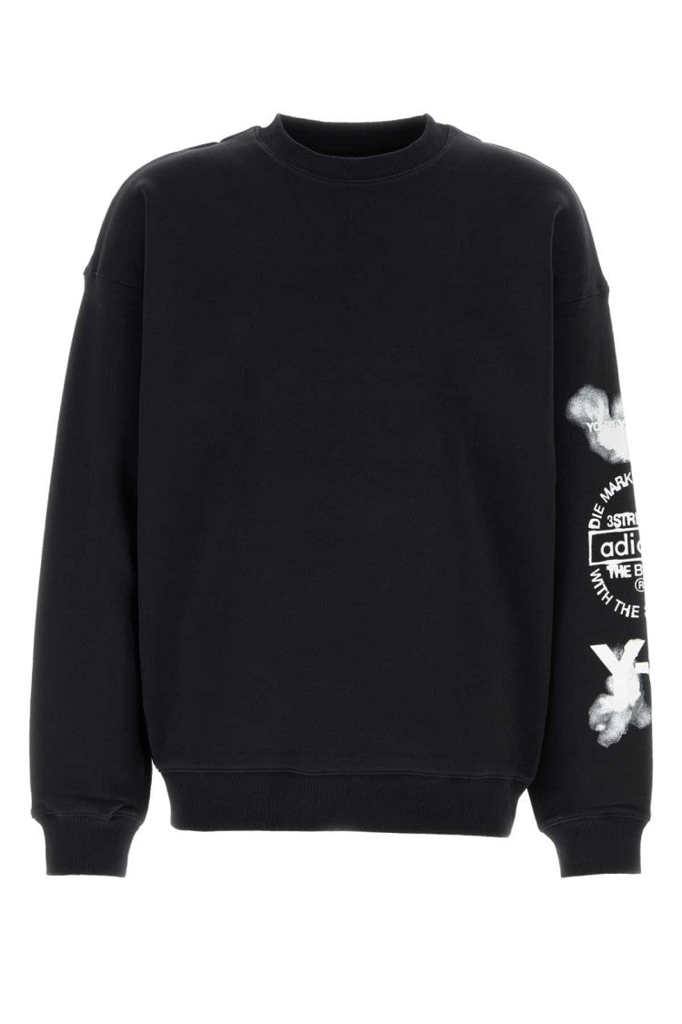 Y-3 Yamamoto Black Stretch Cotton Oversize Sweatshirt