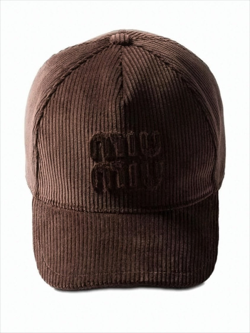 Miu Miu Corduroy Baseball Cap With Subtle Embroidered Logo