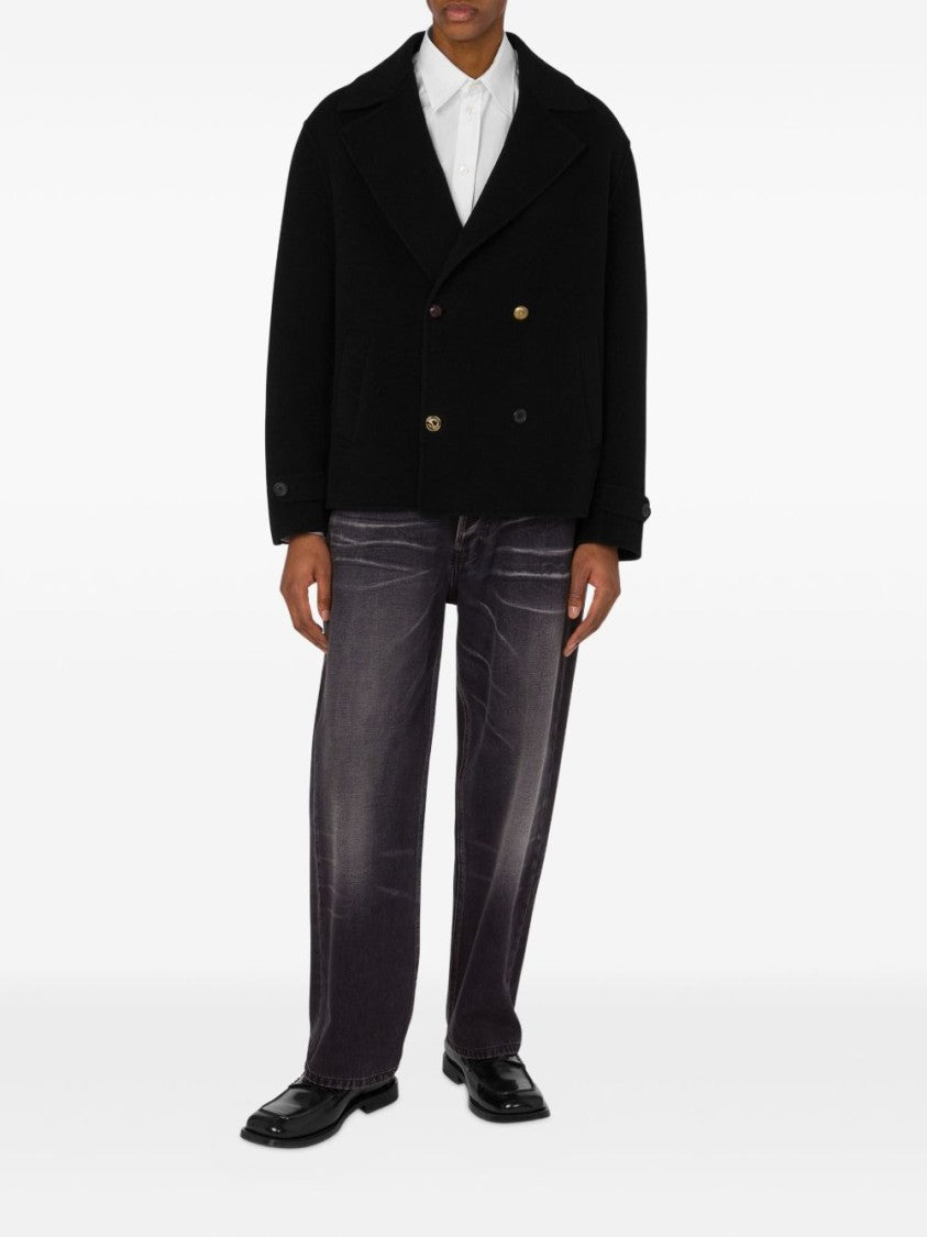 Moschino Double-Breasted Black Jacket With Wide Lapels