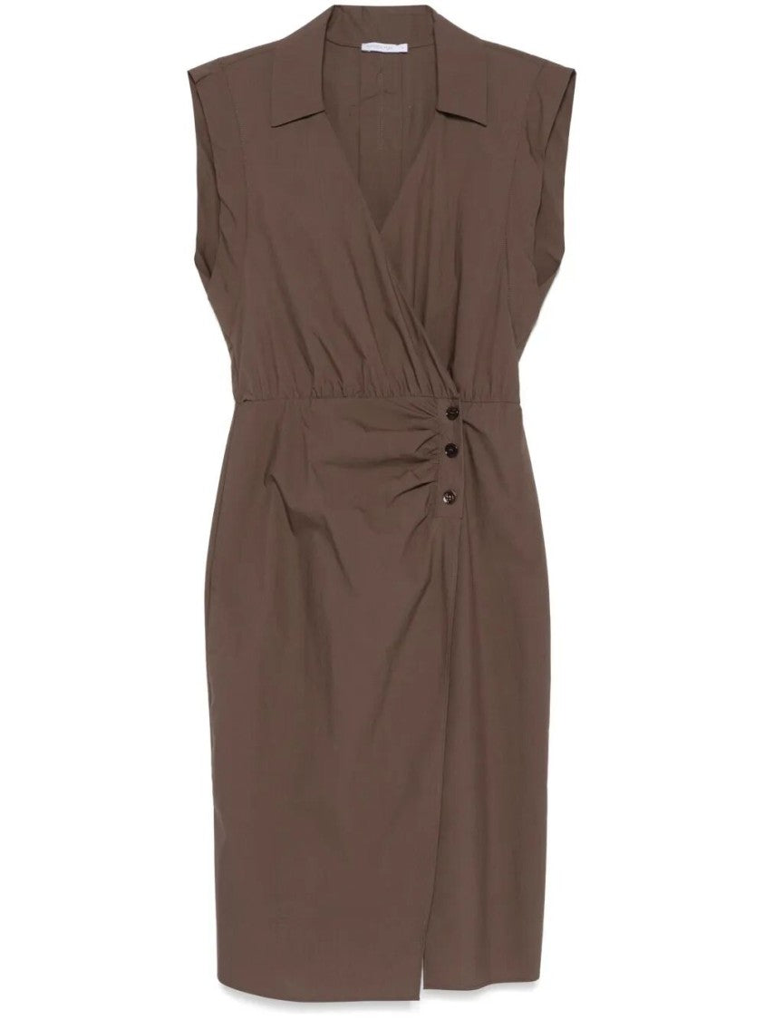 Patrizia Pepe Wrap Dress With Deep V-Neckline